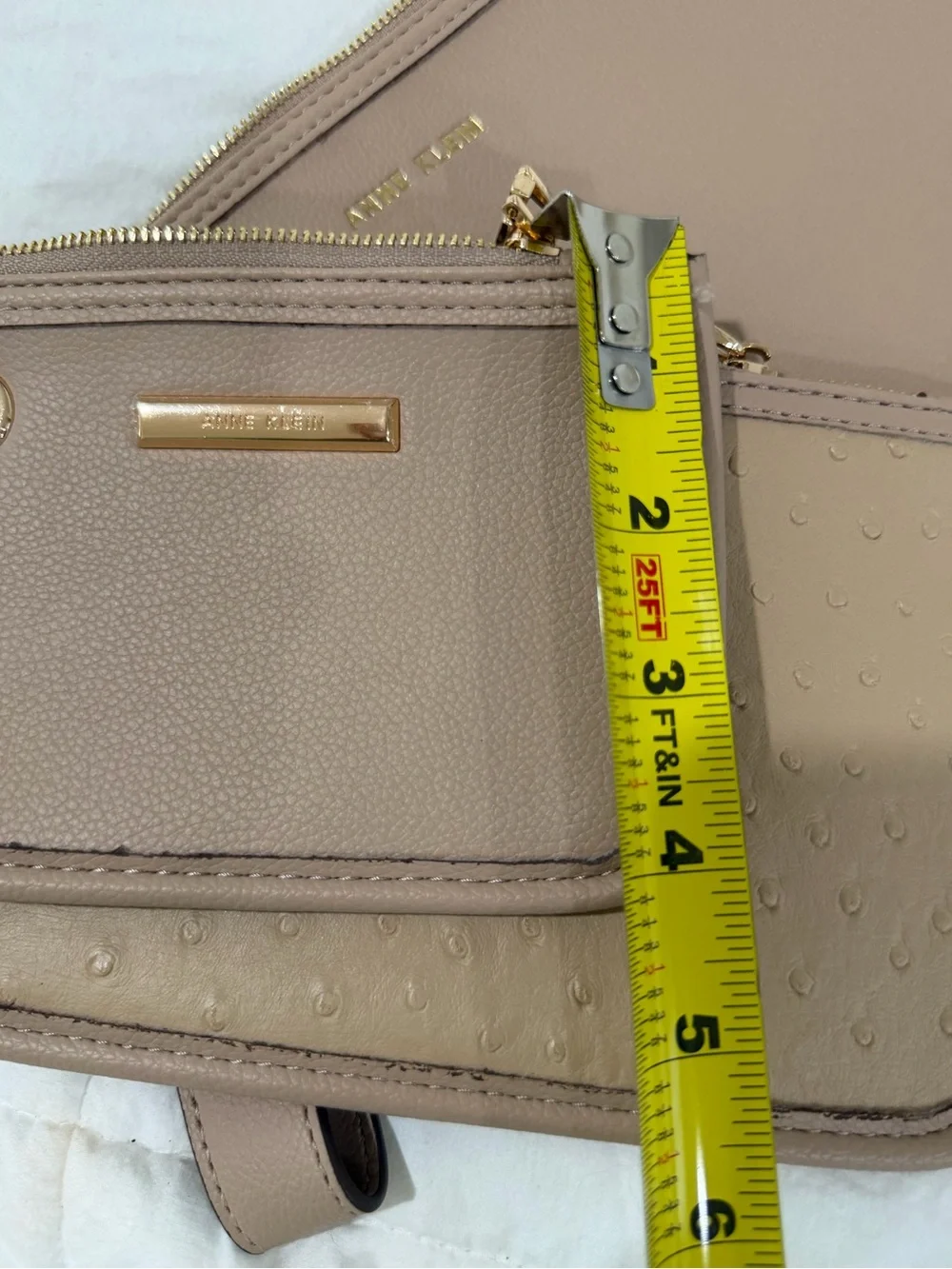 Anne Klein Taupe Multi-Pouch Wristlet Clutch
